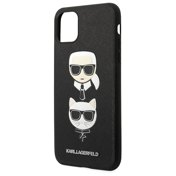 KARL LAGERFELD KLHCN65SAKICKCBK IPHONE 11 PRO MAX 6,5" CZARNY/BLACK HARDCASE SAFFIANO KARL&CHOUPETTE HEAD
