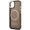 Guess GUHMP14MHTCMK iPhone 14 Plus / 15 Plus 6.7" czarny/black hard case Gold Outline Translucent MagSafe