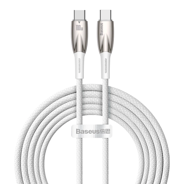 Kabel Baseus CADH000802 USB-C - USB-C PD 100W 5A 480Mb/s 2m - biały