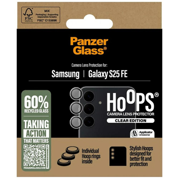 Szkło hartowane na obiektyw PanzerGlass Hoops Lens Protector do Samsung Galaxy S25 FE przezroczysty