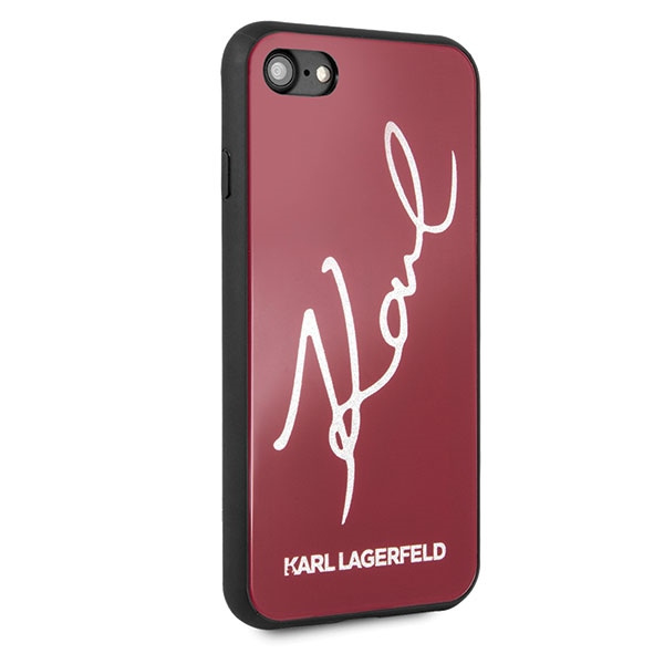Karl Lagerfeld KLHCI8DLKSRE iPhone 7/8SE 2020 / SE 2022 czerwony/red hard case Signature Glitter