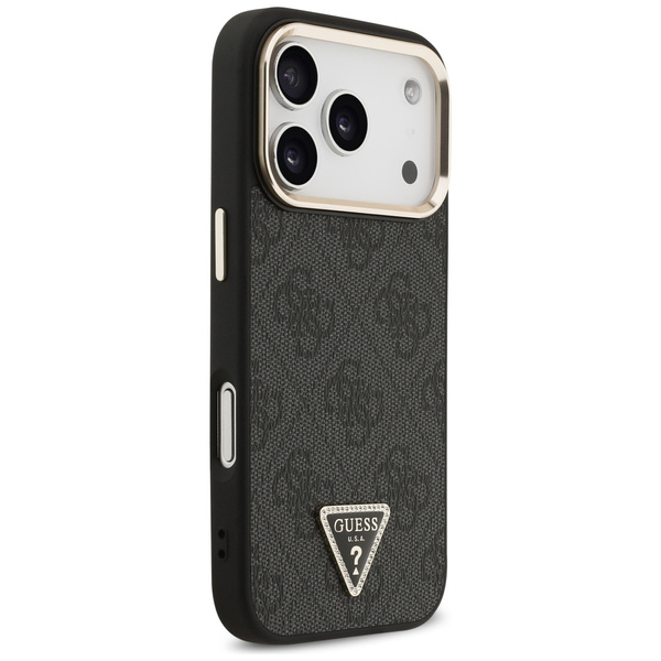Etui Guess 4G Triangle Logo MagSafe do   iPhone 17 Pro czarny złoty