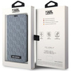 Etui Karl Lagerfeld Saffiano Monogram na iPhone 14 Pro Max - srebrne