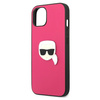 KARL LAGERFELD KLHCP13SPKMP IPHONE 13 MINI 5.4 "PINK/PINK HARDCASE LEATHER IKONIK KARL`S HEAD METAL