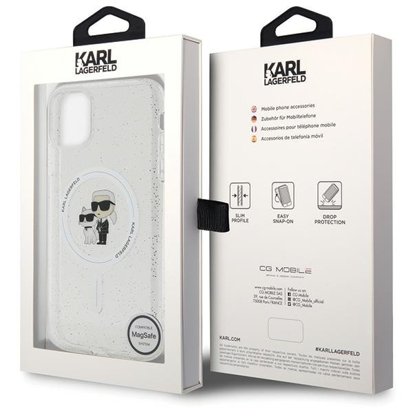 Karl Lagerfeld KLHMN61HGKCNOT case for iPhone 11 / Xr - transparent hardcase Karl&amp;Choupette Glitter MagSafe
