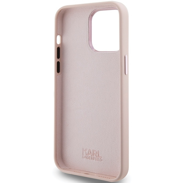 KARL LAGERFELD KLHCP15XSMHCNPP IPHONE 15 PRO MAX 6.7 "PINK/PINK SILICONE CHAPETTE METAL PIN