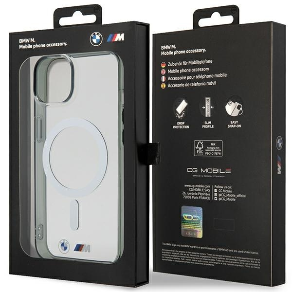 Etui BMW Silver Ring MagSafe na iPhone 14 Plus - przezroczyste