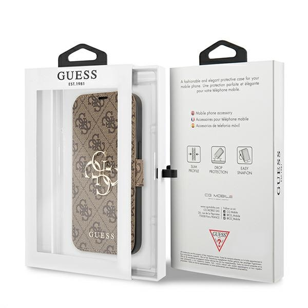 Guess GUBKP13X4GMGBR iPhone 13 Pro Max6,7" brązowy/brown book 4G Big Metal Logo