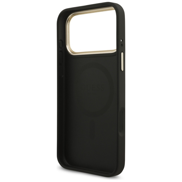 Etui Guess 4G Triangle Logo MagSafe do   iPhone 17 Pro Max czarny złoty