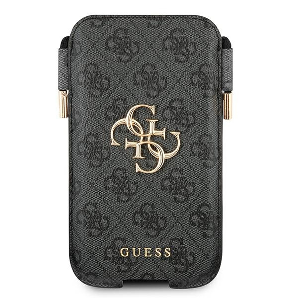 Guess Torebka na telefon GUHCP12M4GPSGR6,1" szary/grey 4G Metal Logo