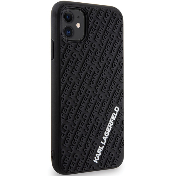 Etui Karl Lagerfeld 3D Rubber Multi Logo do iPhone 11 / Xr - czarne