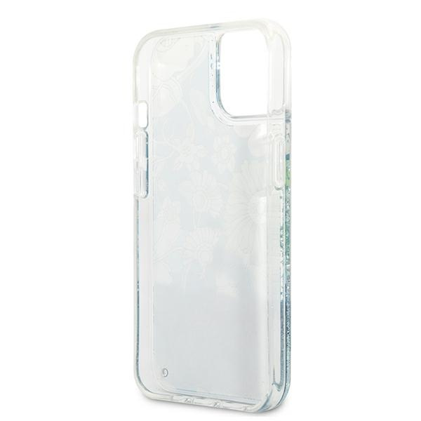 Guess GUHCP13SLFLSN iPhone 13 mini 5,4"zielony/green hardcase Flower Liquid Glitter