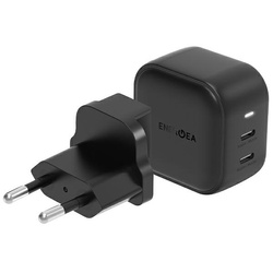 ENERGEA ład. siec. 2xUSB-C PD-PPS 45W2C czarny/black US+EU Travelite GAN45