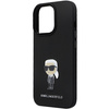 Karl Lagerfeld KLHCP13XSMHKNPK case for iPhone 13 Pro Max - black Silicone Ikonik Metal Pin