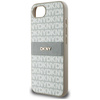 Etui DKNY Repeat Texture Pattern with    Tonal Stripe do iPhone 16e beżowy