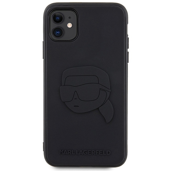 Etui Karl Lagerfeld Rubber Karl Head 3D na iPhone 11 / Xr - czarne
