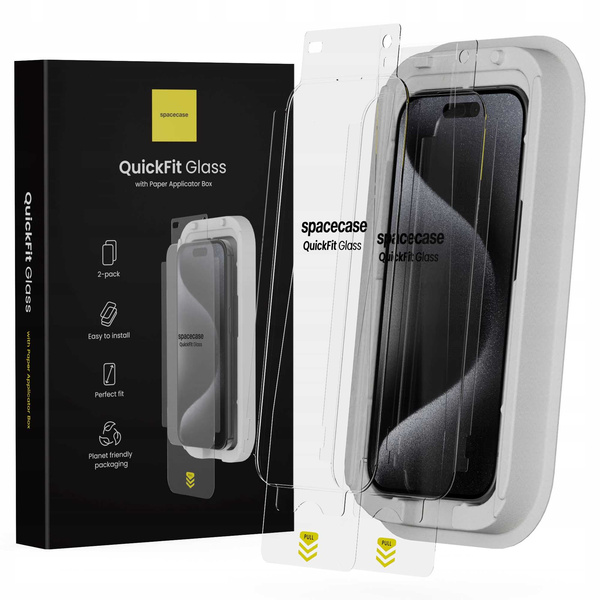 Spacecase Szkło hartowane QuickFit Glass IPhone 15 Pro