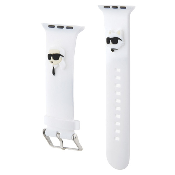 Karl Lagerfeld 3D Rubber Karl&Choupette Heads strap for Apple Watch 38/40/41mm - white