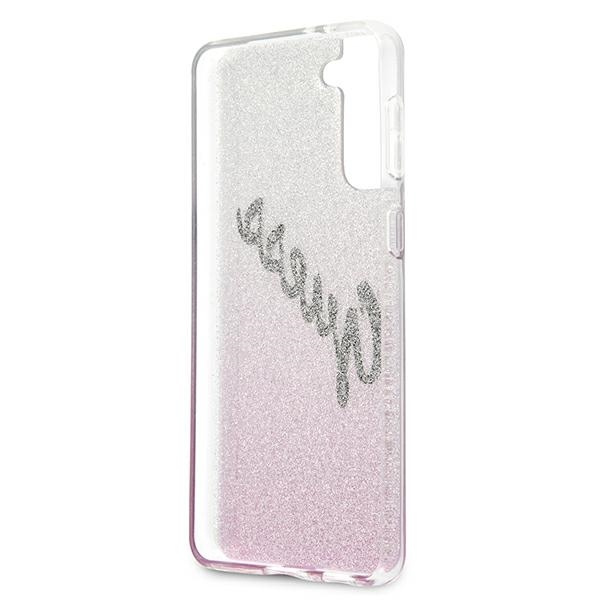 Guess GUHCS21MPCUGLSPI S21+ G996różowy/pink hardcase Glitter Gradient Script