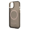 Guess GUHMP13MHTCMK iPhone 13 / 14 / 15 6.1" czarny/black hard case Gold Outline Translucent MagSafe