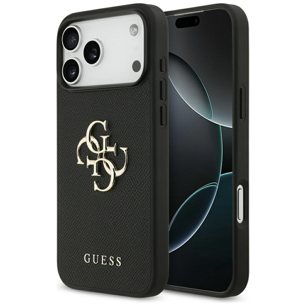 Etui Guess Grained Big 4G & Classic Logo do iPhone 17 Pro Max czarny