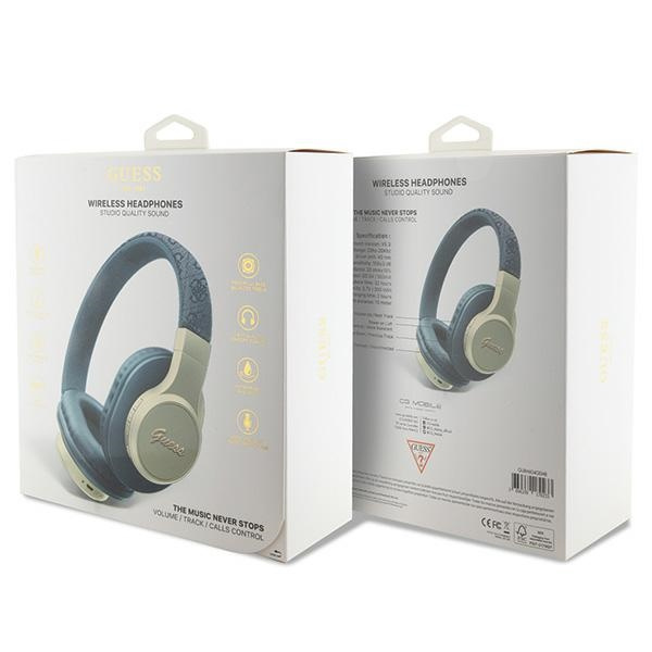 Guess słuchawki nauszne BluetoothGUBH604GEMB niebieski/blue 4G Script