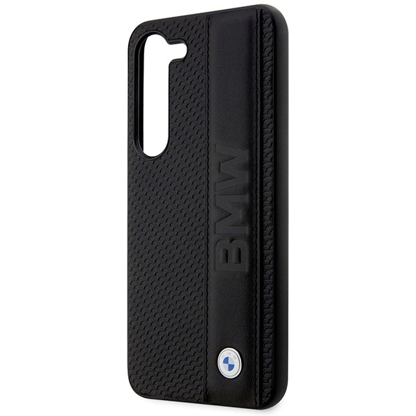 Etui BMW Leather Textured & Stripe na Samsung Galaxy S23+ - czarne