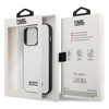 KARL LAGERFELD KLHCP14LG2ELS IPHONE 14 PRO 6,1" HARDCASE SREBRNY/SILVER GLITTER PLAQUE LOGO