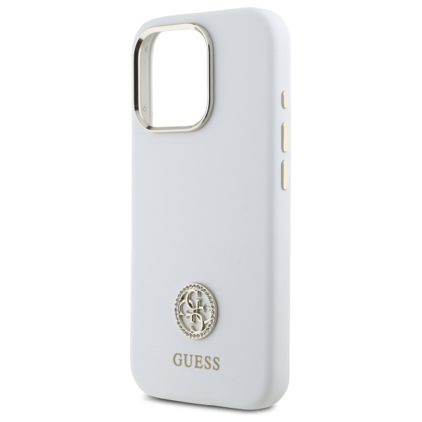 Guess GUHCP16XM4DGPH iPhone 16 Pro Max   6.9" biały/white hardcase Silicone Logo Strass 4G