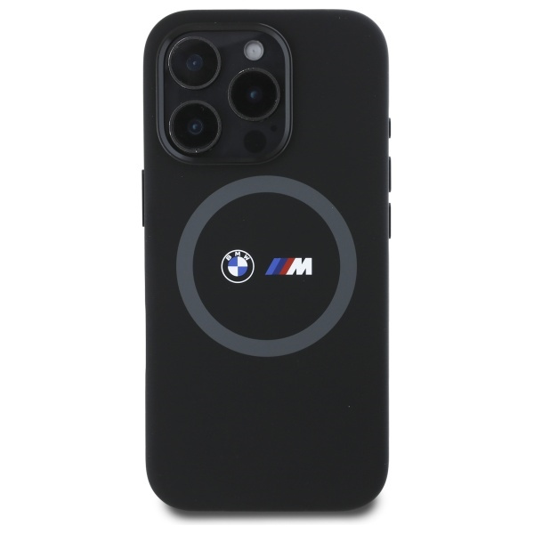 BMW BMHMP16L23SROK iPhone 16 Pro 6.3"     czarny/black hardcase M Silicone Printed Ring MagSafe