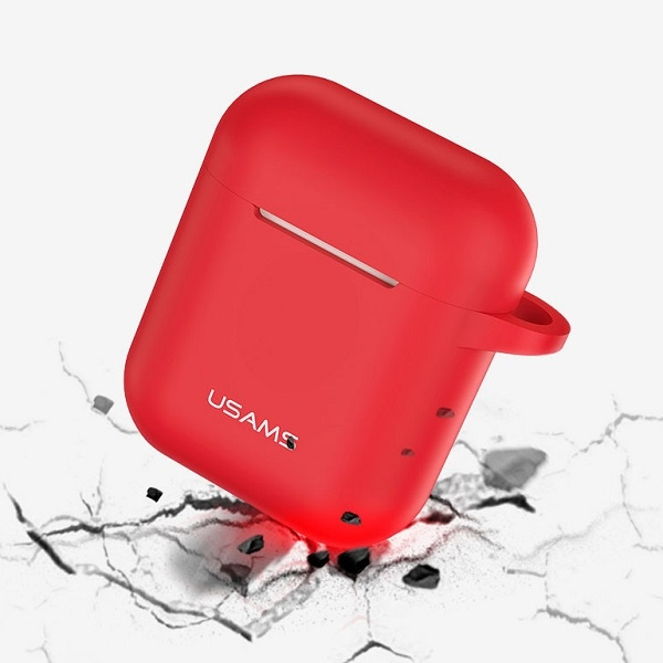 USAMS Etui ochronne do AirPods siliconczerwony/red BH423AP04 (US-BH423)