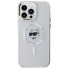Karl Lagerfeld KLHMP13XHLSCHH iPhone 13   Pro Max 6.7" biały/white hardcase IML Metal Choupette Head MagSafe