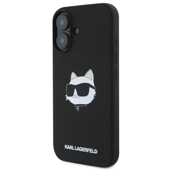 Karl Lagerfeld KLHMP16SSCHPPLK iPhone 16 czarny/black HC MagSafe Sil Choupette Head Print