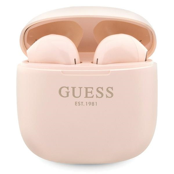 GUESS SŁUCHAWKI BLUETOOTH GUTWST26PSP TWS + STACJA DOKUJĄCA RÓŻOWY/PINK CLASSIC EST LOGO