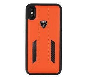 LAMBORGHINI LEATHER CASE IPHONE X / IPHONE XS POMARAŃCZOWY LB-TPUPCIPX-HU/D6-OE