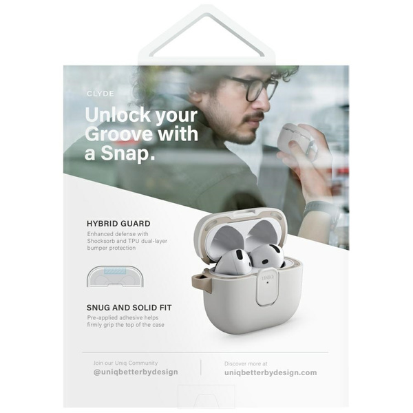 Etui UNIQ Clyde do AirPods 4 Lock Case   beżowy