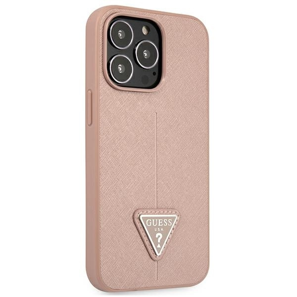 Guess GUHCP13XPSATLP iPhone 13 ProMax 6,7" różowy/pink hardcase SaffianoTriangle Logo