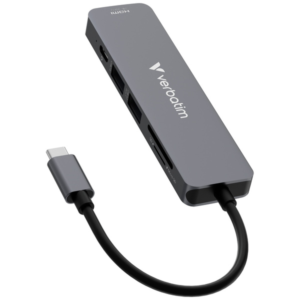 Adapter Hub Verbatim USB-C/HDMI/USB-A    3.2/USB-A 2.0/SD/microSD aluminiowy 32156