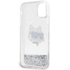 Etui Karl Lagerfeld Glitter Choupette Head na iPhone 11 / Xr - srebrne