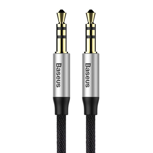 Baseus kabel audio Yiven M30 jack 3,5 mm - jack 3,5 mm 1,5 m srebrno-czarny