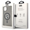 Etui Karl Lagerfeld Karl&Choupette Glitter MagSafe na iPhone 15 - czarne