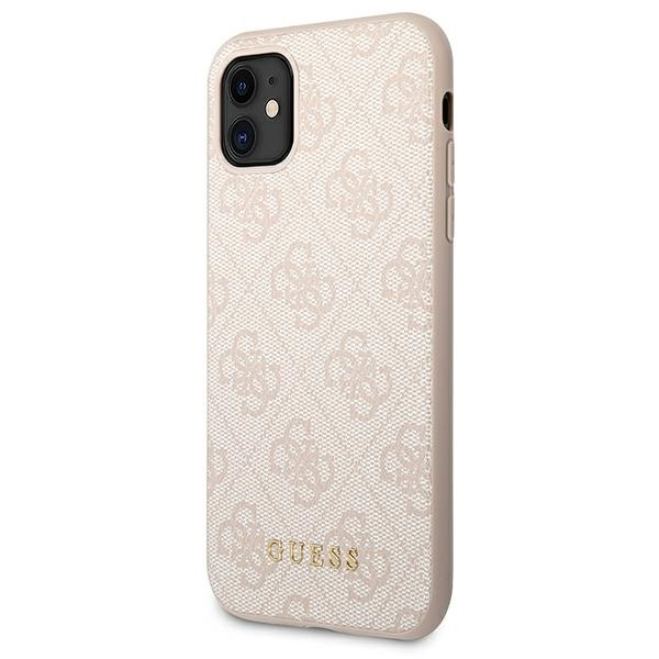 Guess GUHCN61G4GFPI iPhone 11 / Xr 6,1"różowy/pink hard case 4G Metal Gold Logo