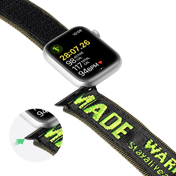 Dux Ducis Strap (Outdoor Version) pasek Apple Watch Ultra, SE, 9, 8, 7, 6, 5, 4, 3, 2, 1 (49, 45, 44, 42 mm) nylonowa opaska bransoleta czarno-zielony