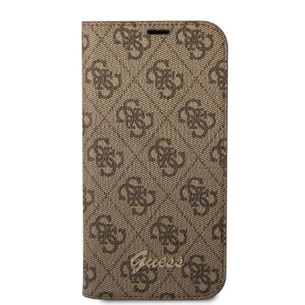 Guess GUBKP14XHG4SHW iPhone 14 Pro Max6,7" brązowy/brown book 4G Vintage Gold Logo