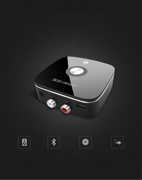 UGREEN ADAPTER RECEIVER BLUETOOTH 5.0 APTX 2RCA / 3.5MM MINI JACK BLACK (40759)