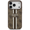 Etui Guess 4G Printed Stripes MagSafe do iPhone 17 Pro brązowy