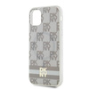 DKNY DKHMN61HCPTSE iPhone 11 / Xr6.1" beżowy/beige hardcase IML Checkered Mono Pattern & Printed Stripes MagSafe