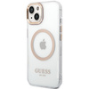 Guess GUHMP15MHTRMD iPhone 15 Plus/ 14 Plus 6.7" złoty/gold hard case Metal Outline Magsafe