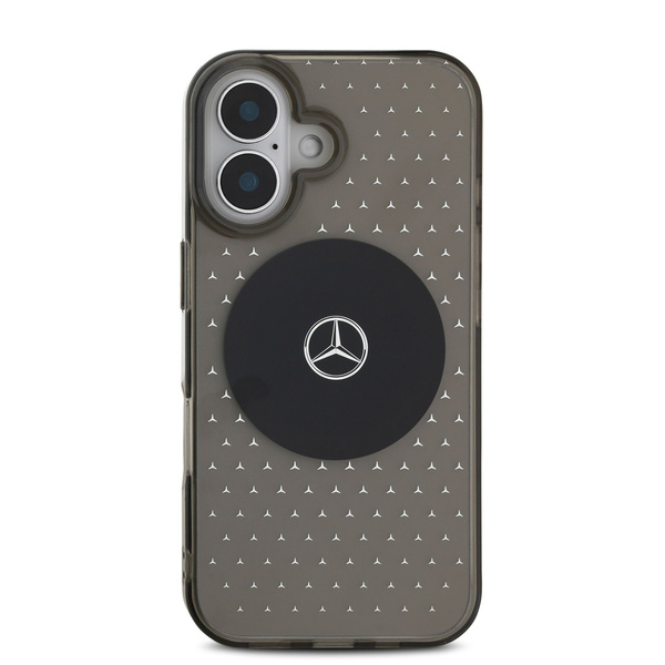 Mercedes PC/TPU Star Pattern MagSafe Case for iPhone 16 Black