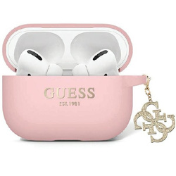 Guess GUAP2LECG4P AirPods Pro 2 (2022/2023) cover różowy/pink Liquid Silicone Glitter Triangle Charm